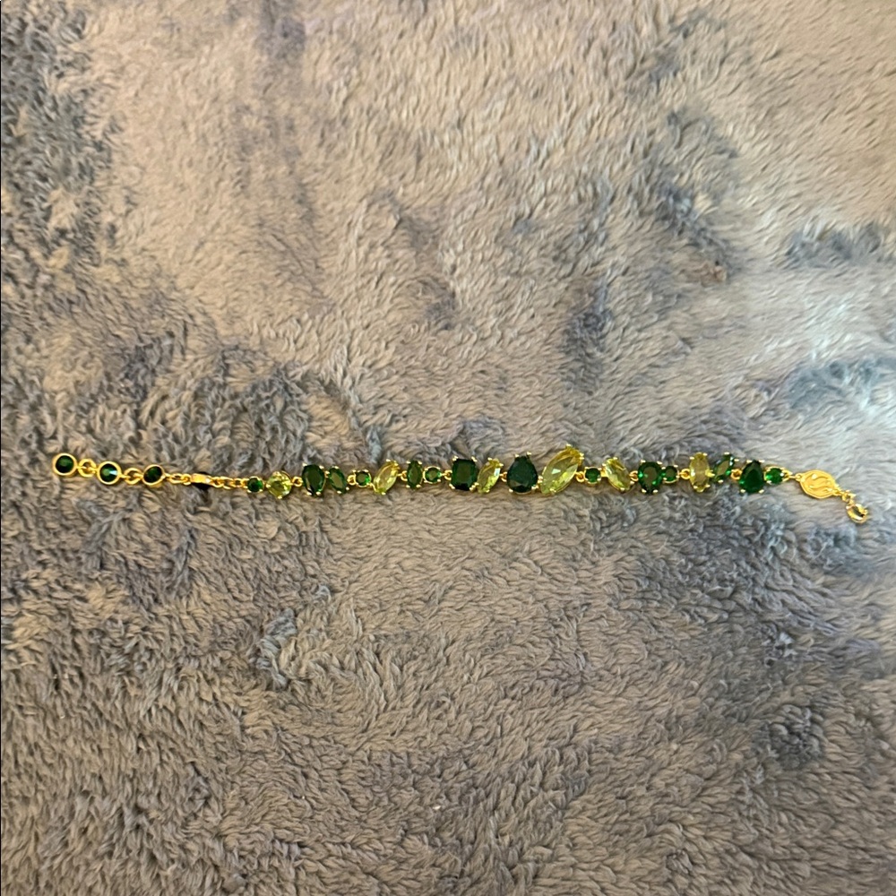 Swarovski Green and Gold Bracelet